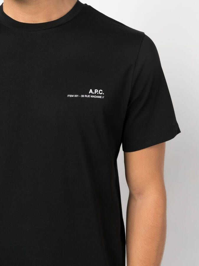 A.P.C. T-shirt met logoprint Zwart