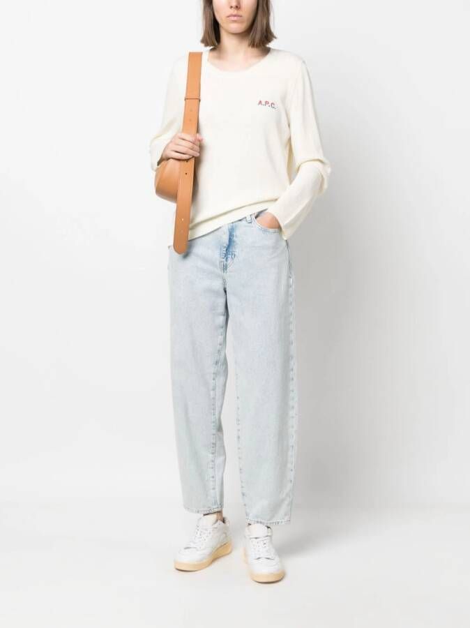 A.P.C. Trui met geborduurd logo Beige