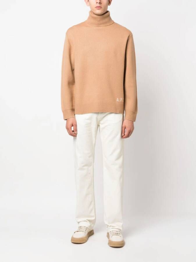 A.P.C. Trui met logoprint Bruin