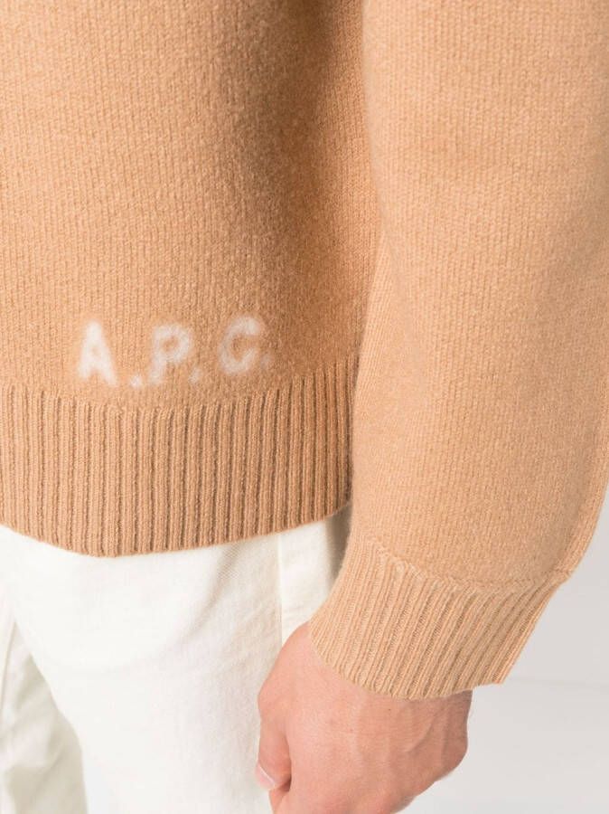 A.P.C. Trui met logoprint Bruin