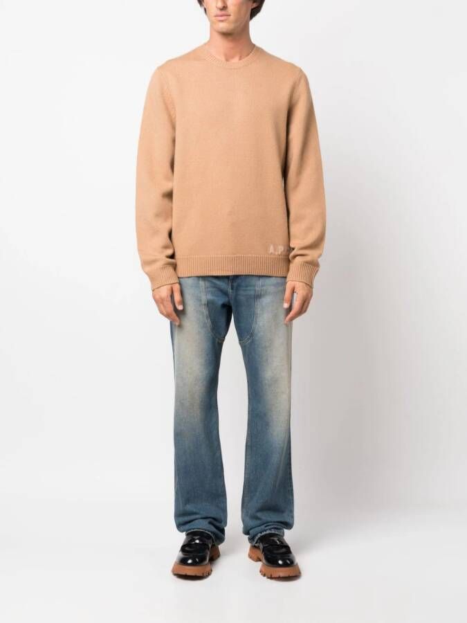 A.P.C. Trui met logoprint Bruin