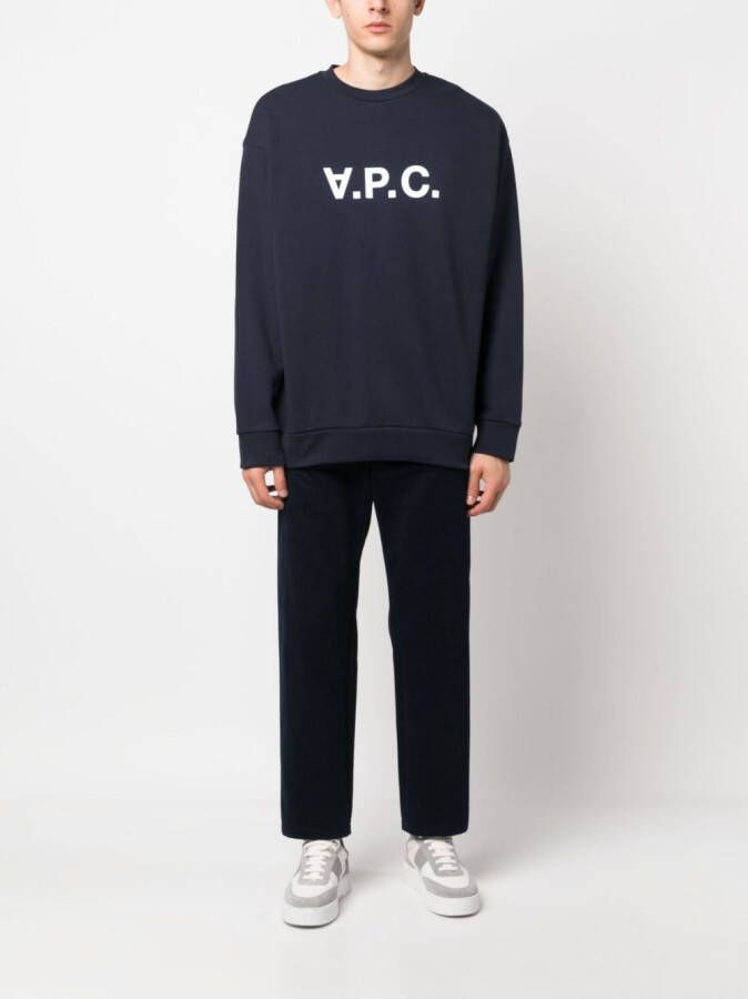 A.P.C. T-shirt met logoprint Blauw