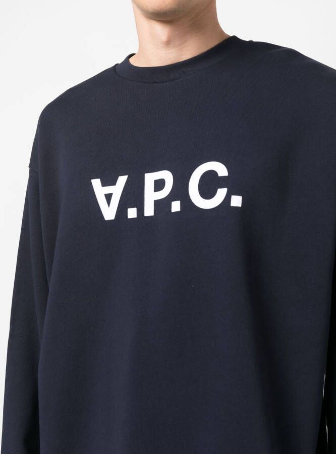 A.P.C. T-shirt met logoprint Blauw