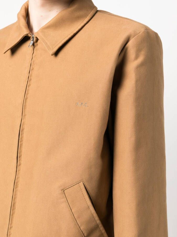 A.P.C. Shirtjack met rits Bruin