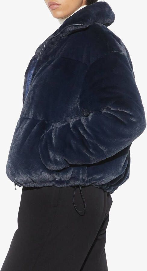 Apparis Donsjack van imitatiebont Blauw
