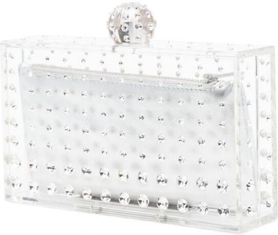 Aquazzura Clutch verfraaid met stras Beige