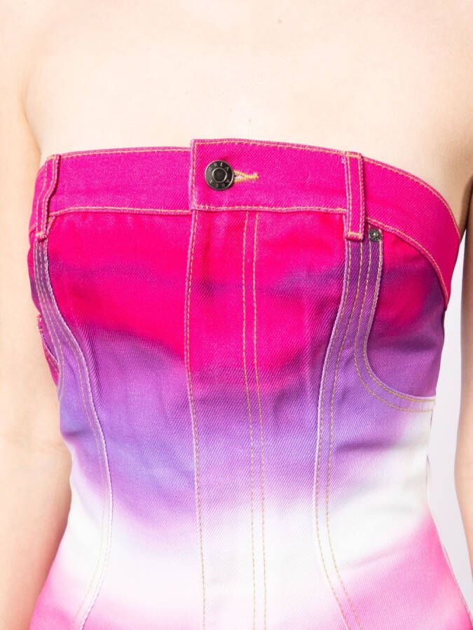 AREA Denim mini-jurk Roze