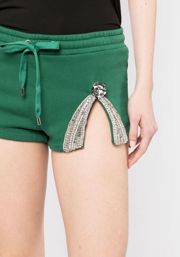 AREA Shorts verfraaid met kristallen Groen