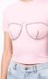 AREA T-shirt verfraaid met kristallen Roze - Thumbnail 5
