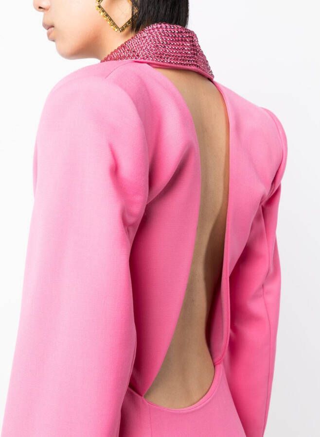 AREA Mini-jurk verfraaid met kristallen Roze