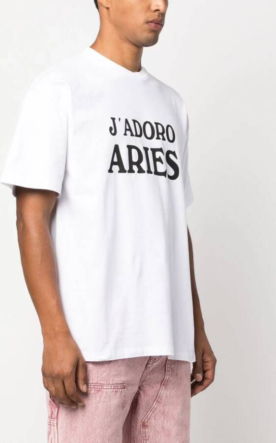 Aries T-shirt met print Wit