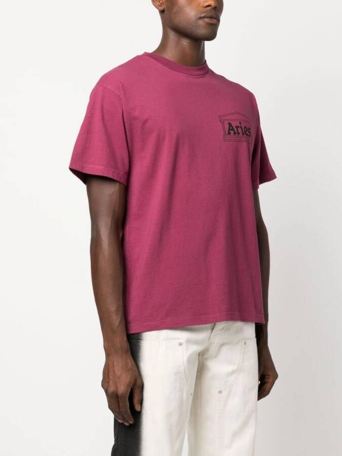 Aries T-shirt met logoprint Roze