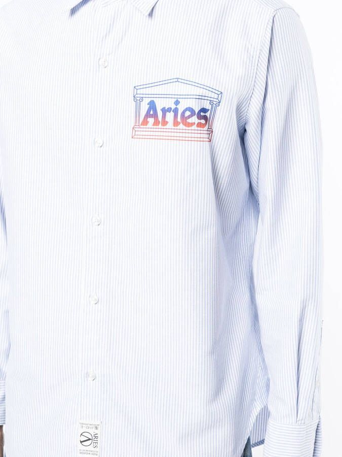 Aries Overhemd met logoprint Blauw