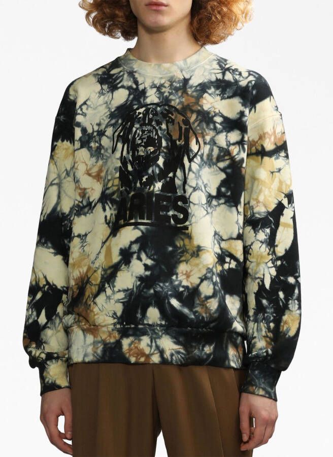 Aries Sweater met abstracte print Zwart