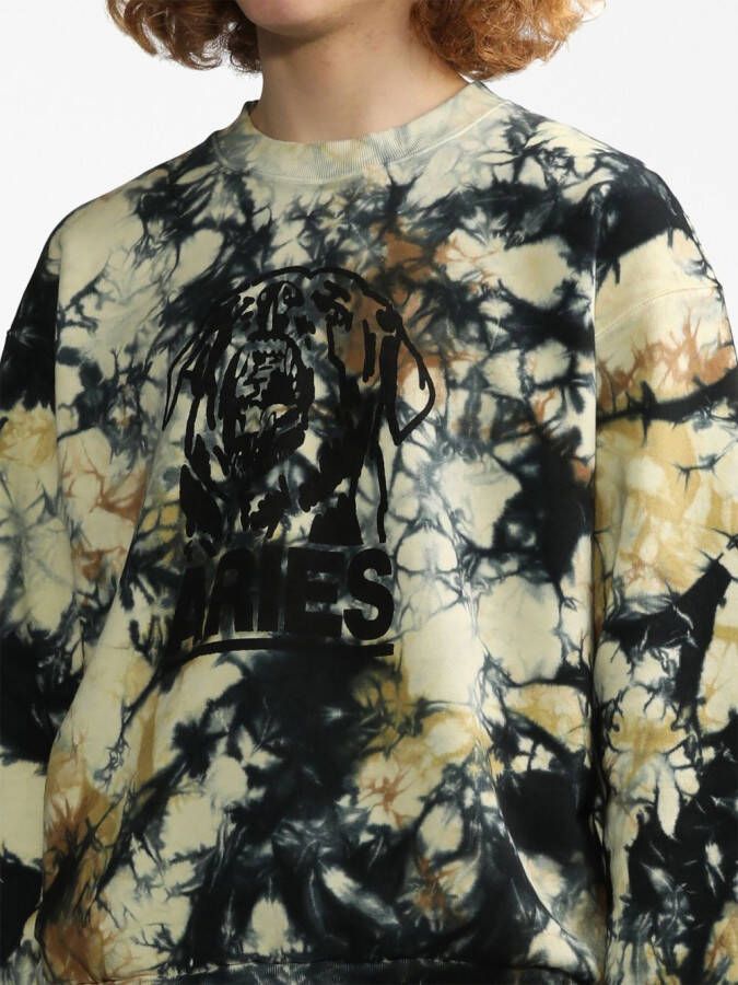 Aries Sweater met abstracte print Zwart