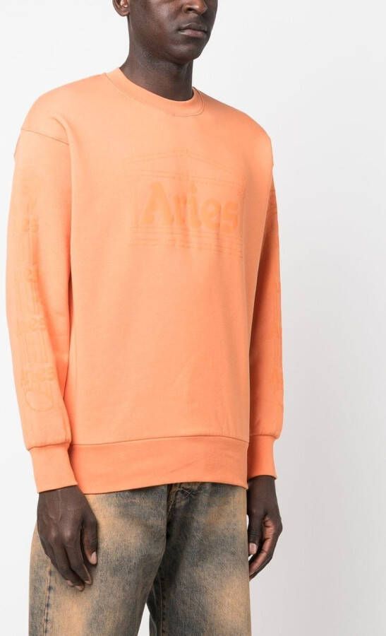 Aries Sweater met geborduurd logo Oranje