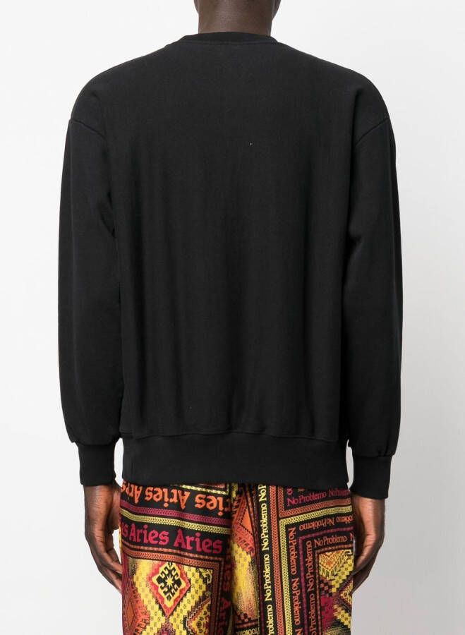 Aries Sweater met logo Zwart