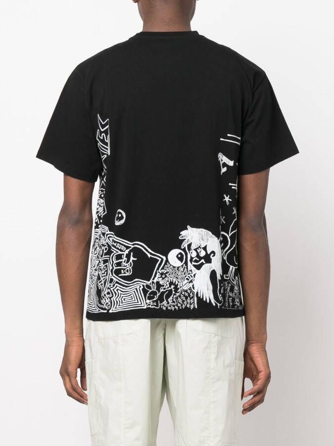 Aries T-shirt met grafische print Zwart