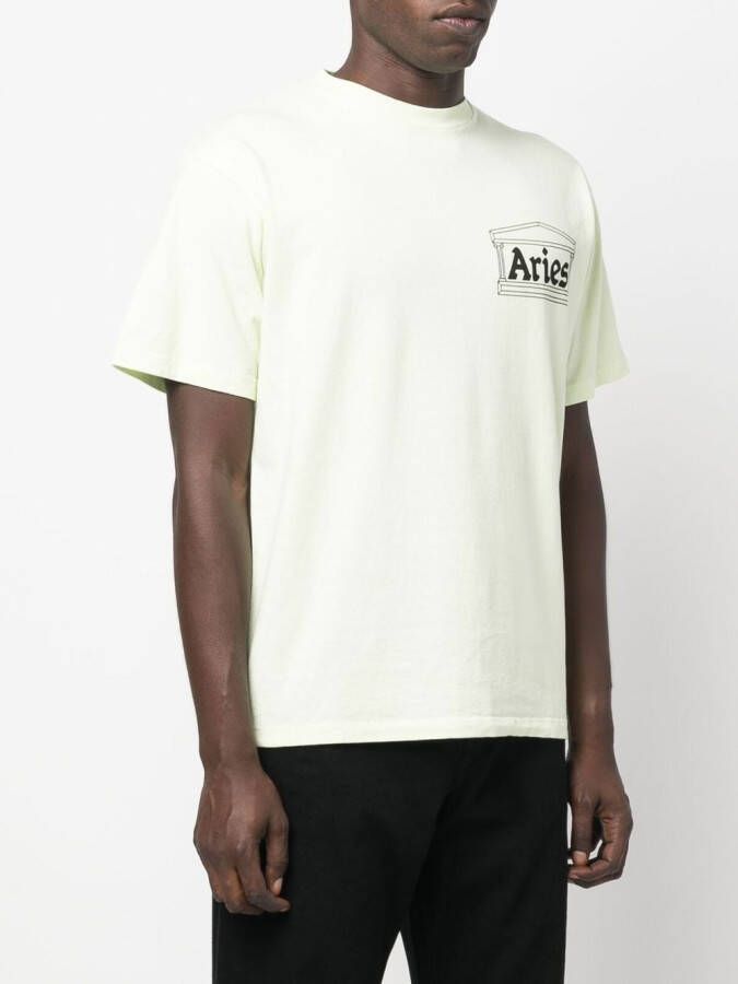 Aries T-shirt met logoprint Groen
