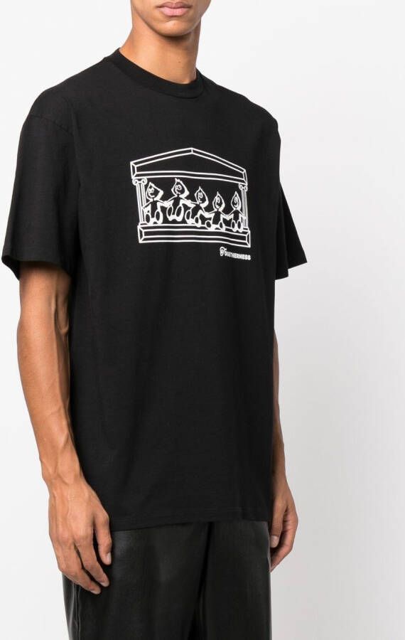 Aries T-shirt met logoprint Zwart