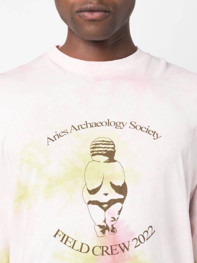 Aries T-shirt met print Roze