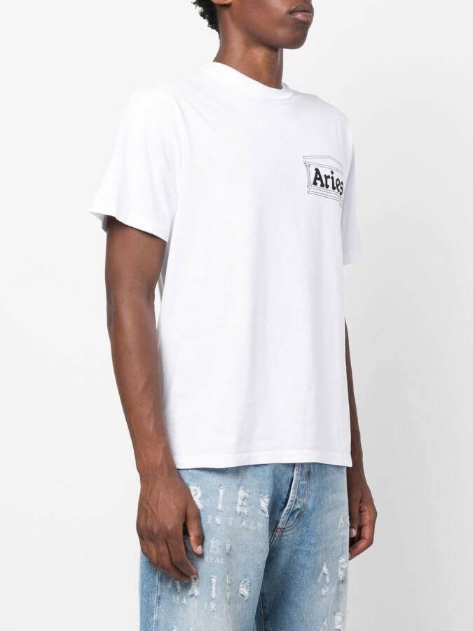 Aries T-shirt met tekst Wit