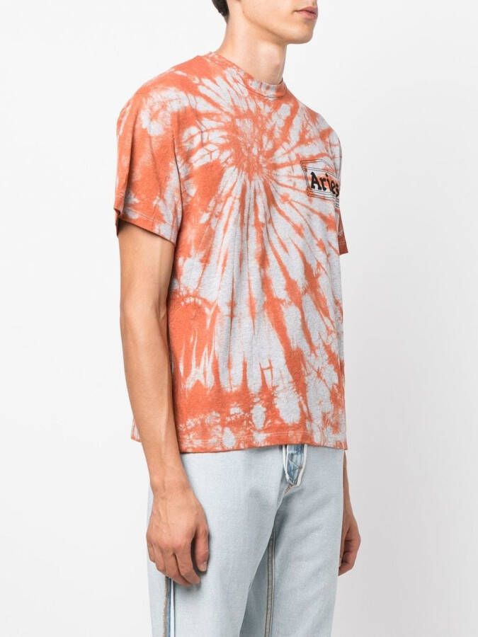 Aries T-shirt met tie-dye print Oranje