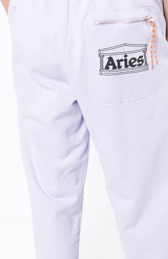 Aries Trainingsbroek met logoprint Paars