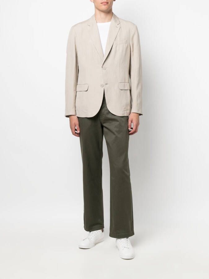 Armani Exchange Blazer met enkele rij knopen Beige