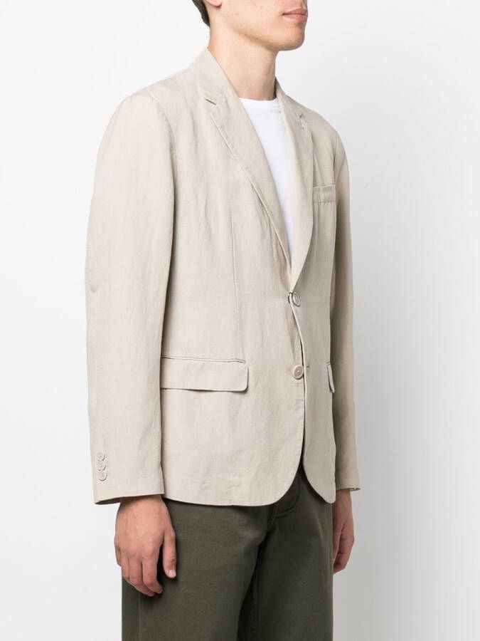 Armani Exchange Blazer met enkele rij knopen Beige