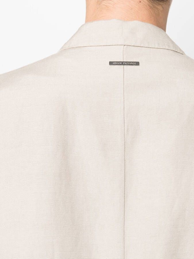 Armani Exchange Blazer met enkele rij knopen Beige