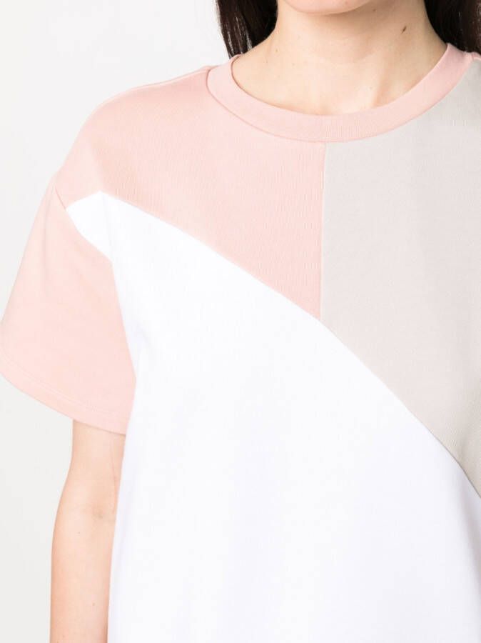 Armani Exchange T-shirtjurk met colourblocking Wit