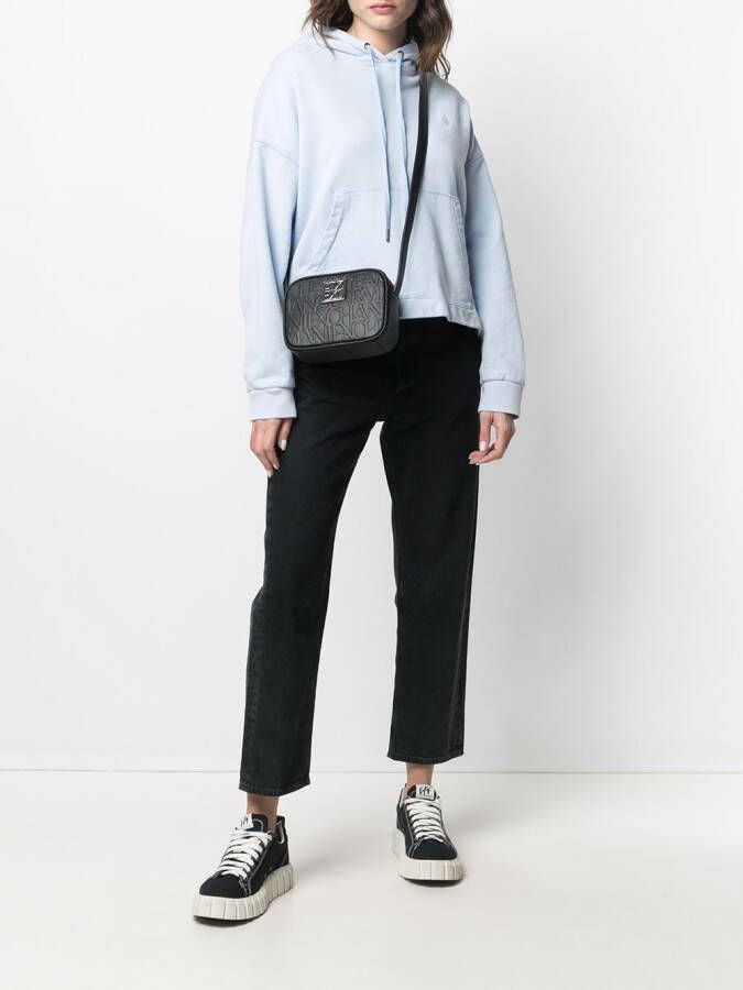 Armani Exchange Cameratas met logoplakkaat Zwart