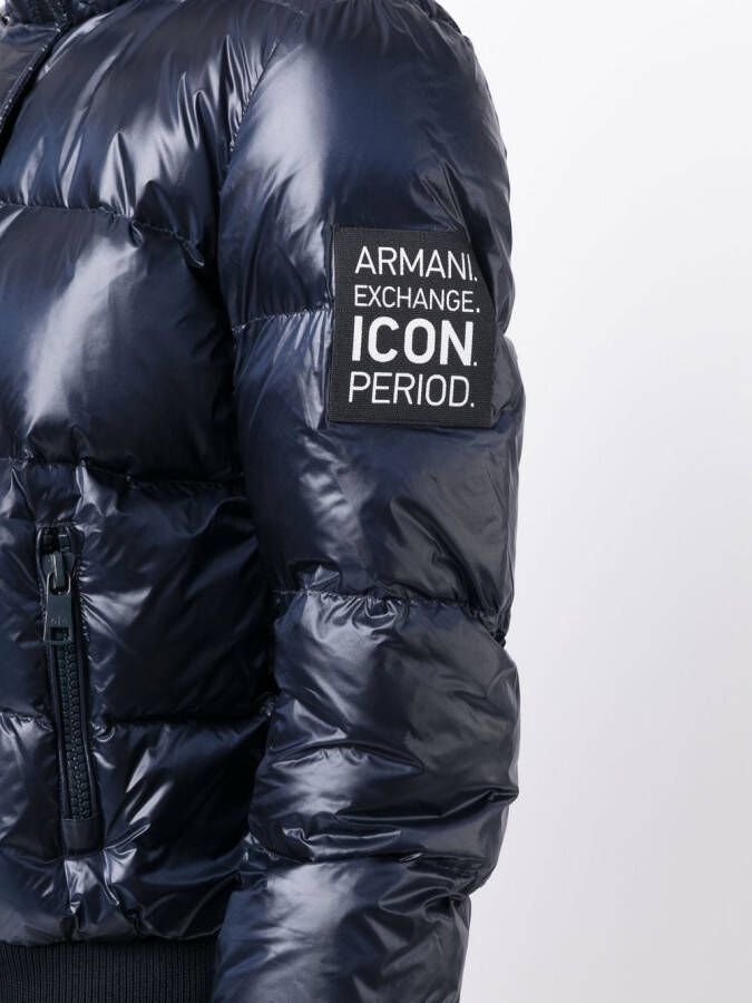 Armani Exchange Donsjack met logopatch Blauw