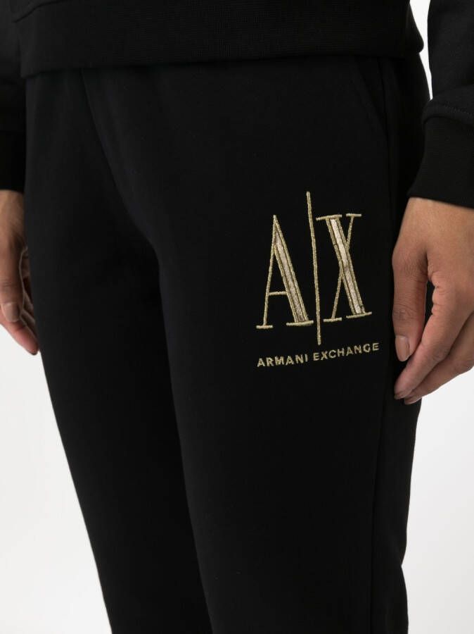 Armani Exchange Trainingsbroek met geborduurd logo Zwart