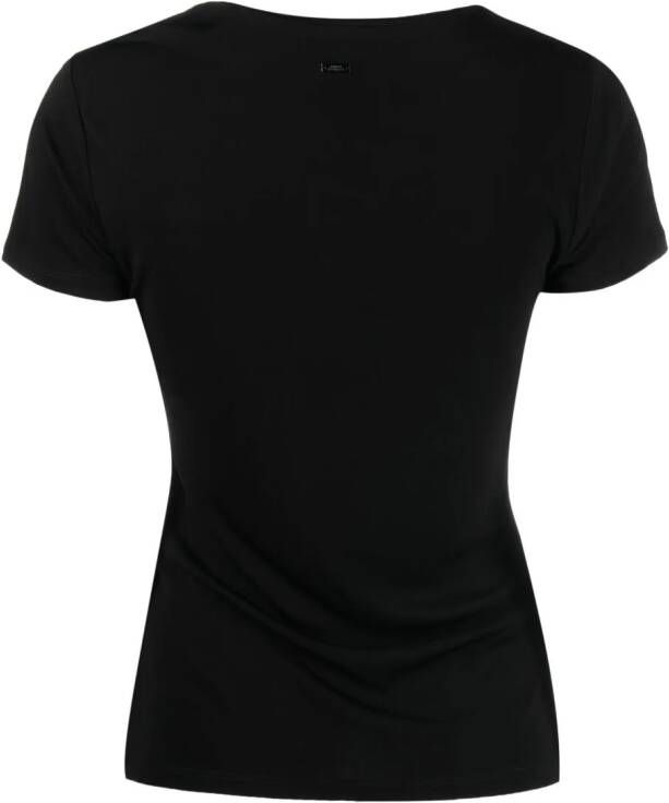 Armani Exchange T-shirt met gesmockt detail Zwart