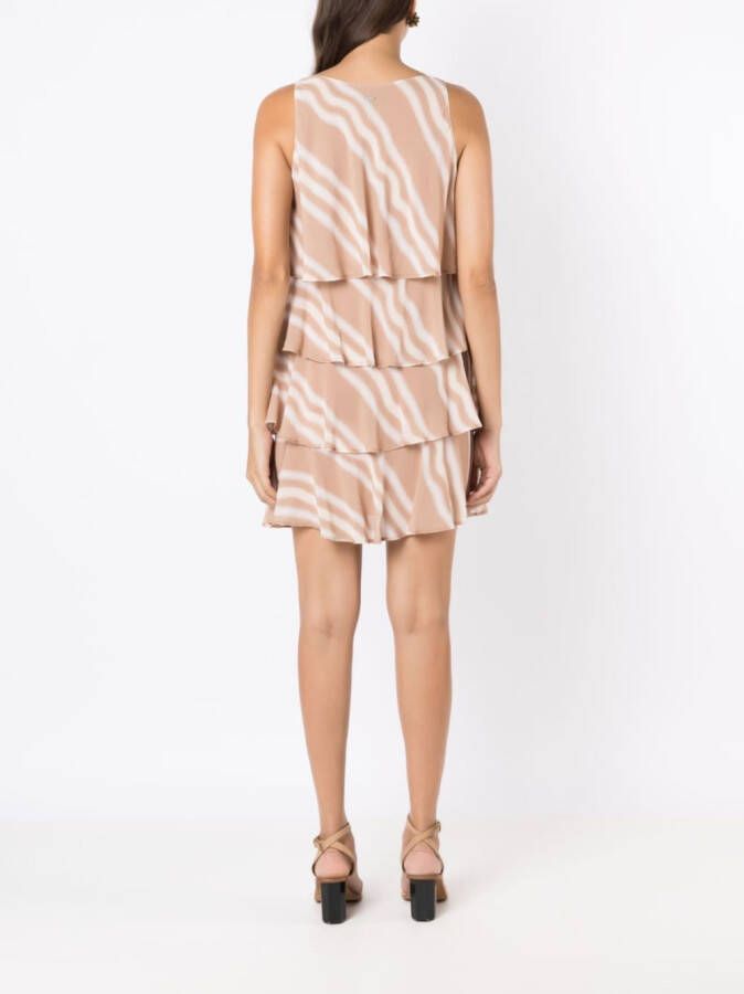 Armani Exchange Geribbelde mini-jurk Beige