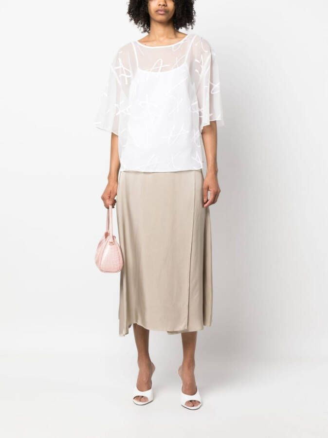 Armani Exchange Semi-doorzichtige blouse Wit