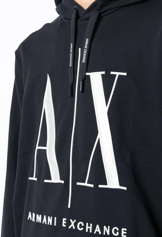 Armani Exchange Hoodie met logoprint Blauw