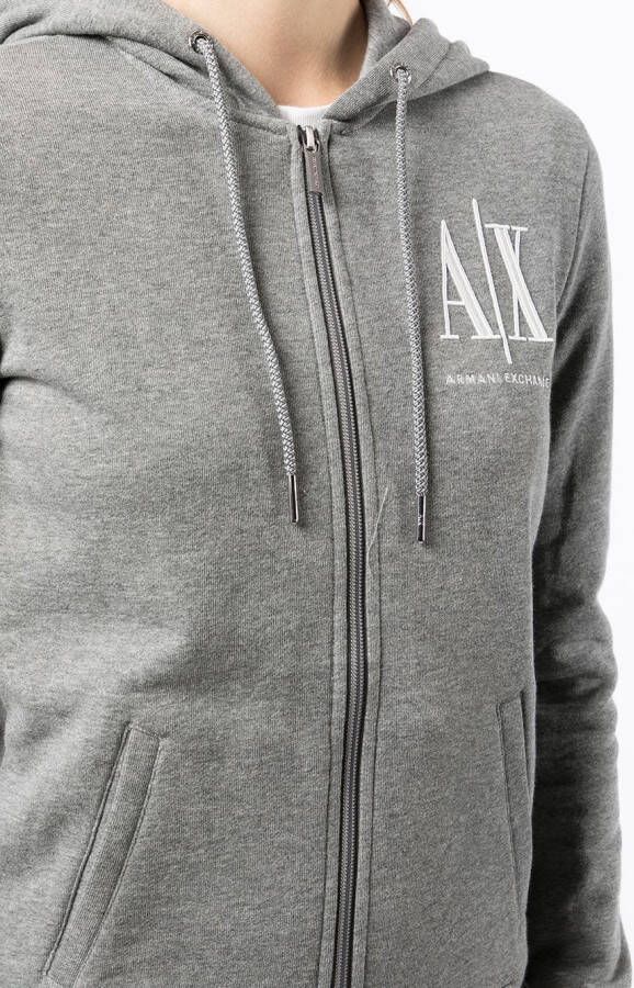 Armani Exchange Hoodie met logoprint en rits Grijs