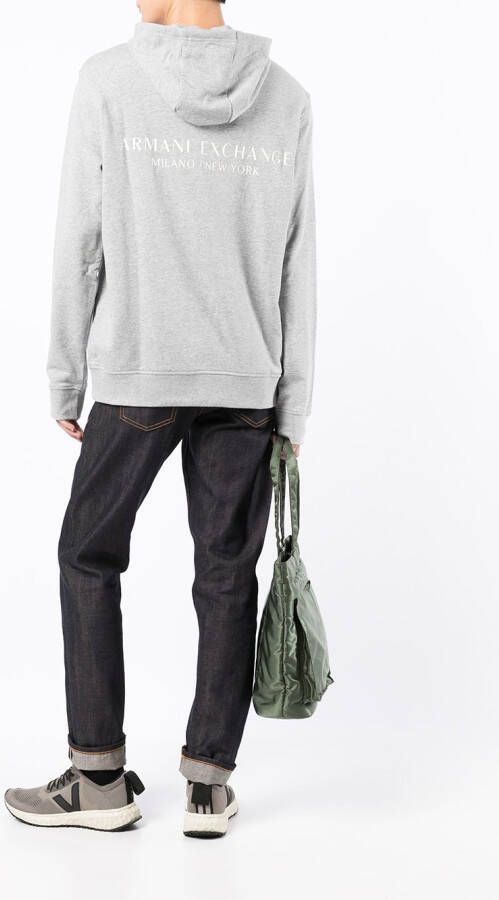 Armani Exchange Hoodie met logoprint Grijs