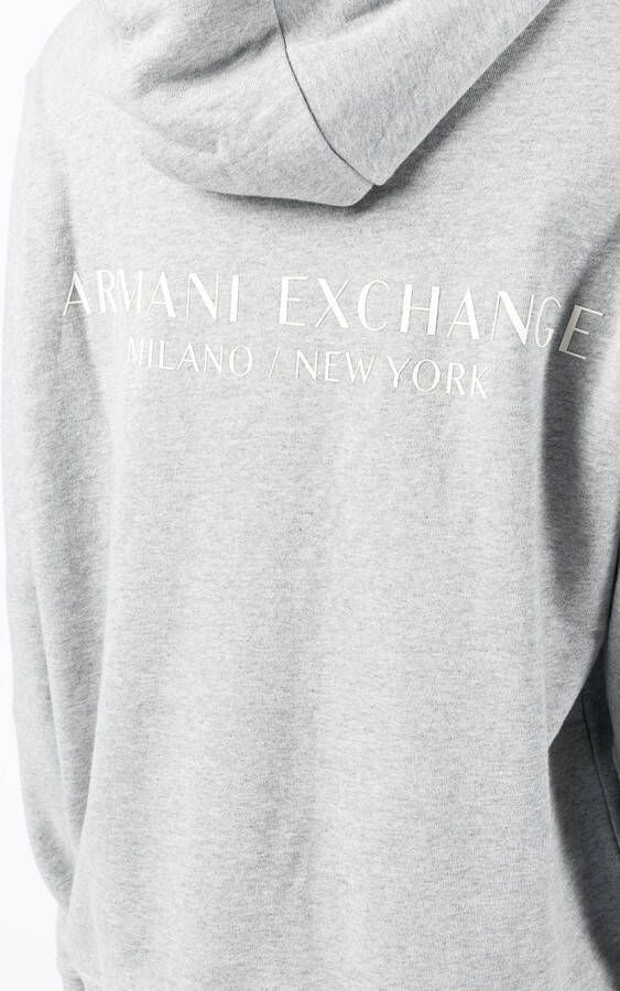 Armani Exchange Hoodie met logoprint Grijs