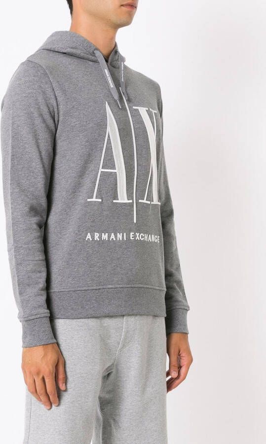 Armani Exchange Hoodie met logoprint Grijs