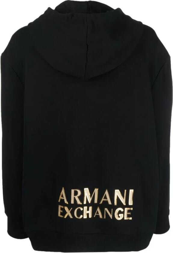 Armani Exchange Hoodie met logoprint Zwart