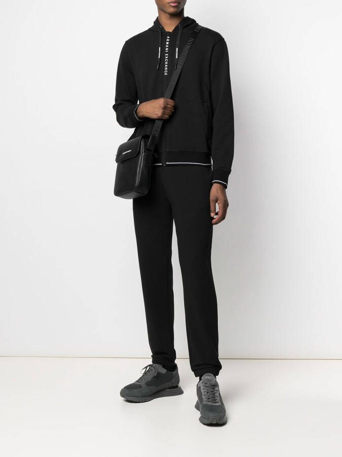 Armani Exchange Hoodie met logoprint Zwart