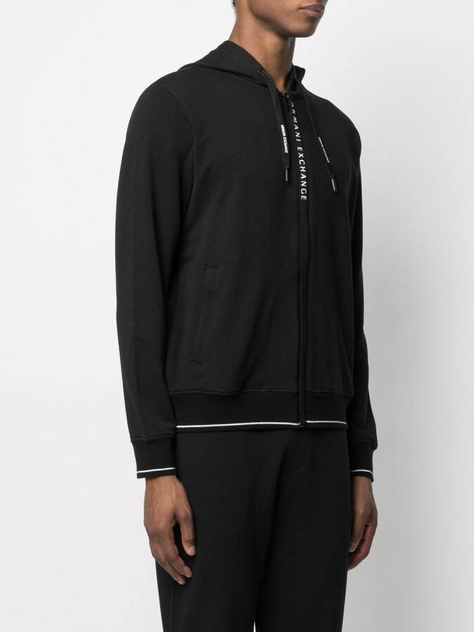 Armani Exchange Hoodie met logoprint Zwart