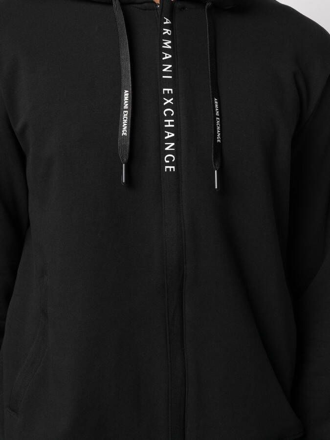 Armani Exchange Hoodie met logoprint Zwart
