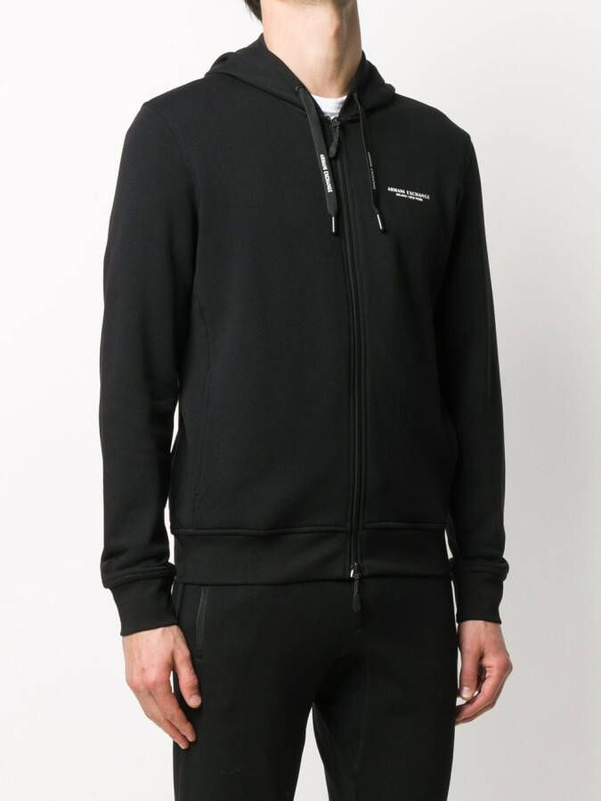 Armani Exchange Hoodie met logoprint Zwart