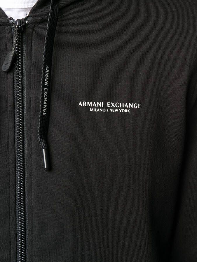 Armani Exchange Hoodie met logoprint Zwart