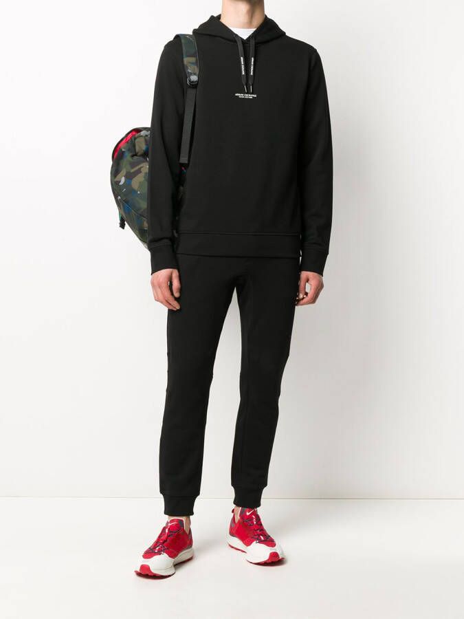 Armani Exchange Hoodie met logoprint Zwart